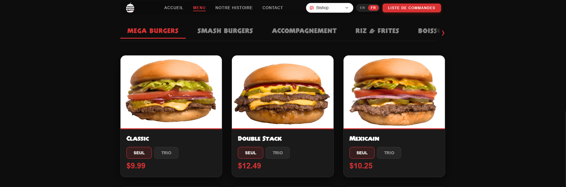 Menu — maisonburger.ca
